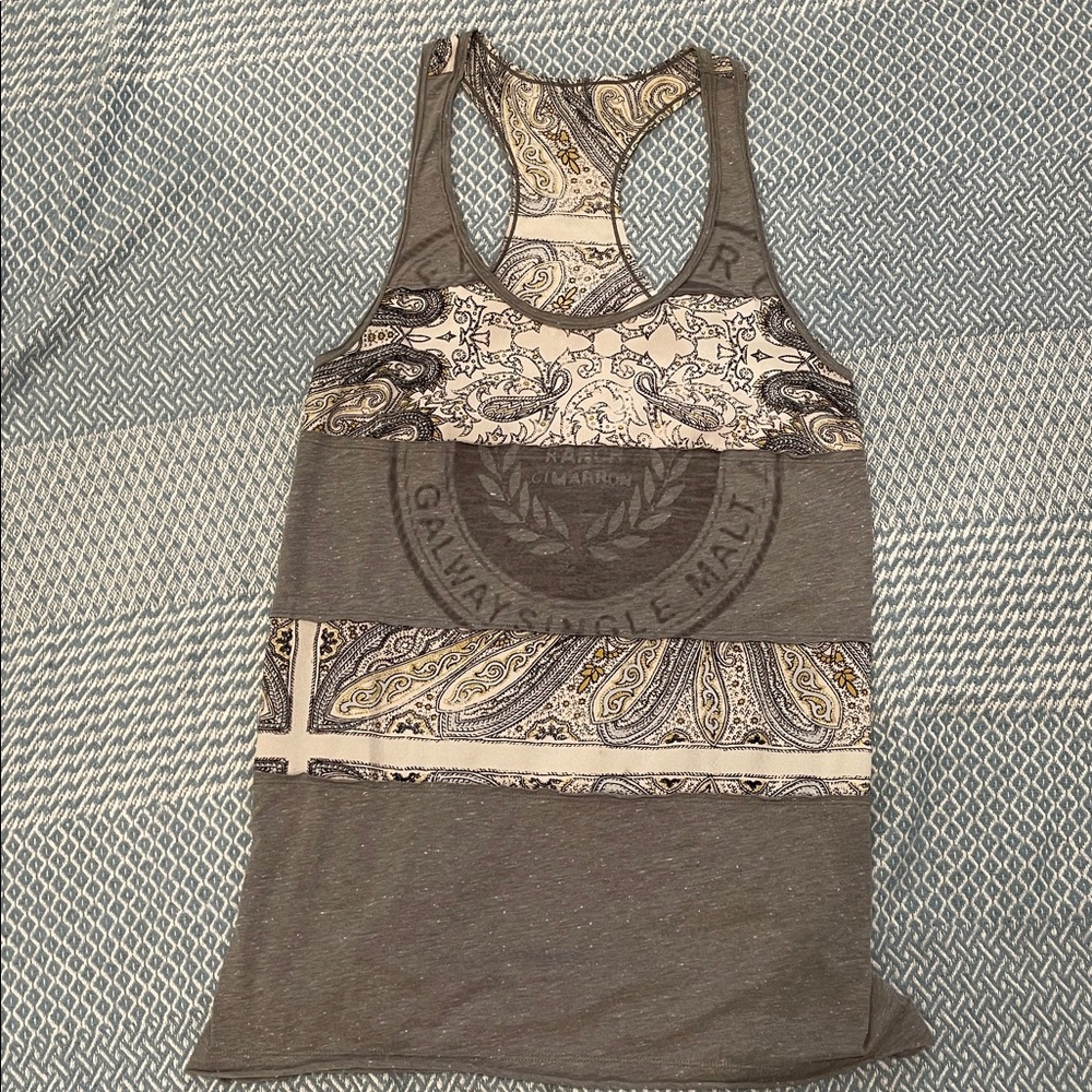 We The Free..Free People Gray and Cream, Yellow, Paisley Tank Top